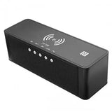 JY-28 Qi Bluetooth Speaker Alarm Clock with Wireless Charger & NFC - Black