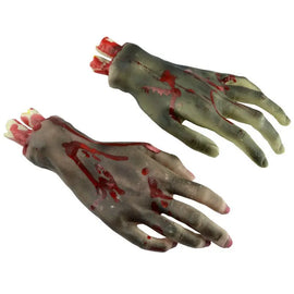 Latex Severed Bloody Zombie Halloween Hands Props Shopinc