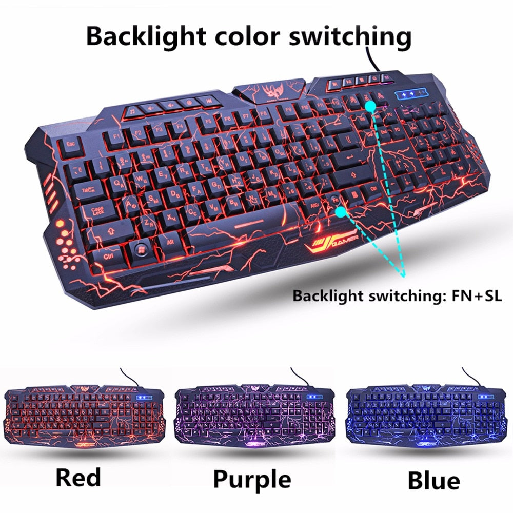 M200 USB Wired Tricolor Backlight Gaming Keyboard