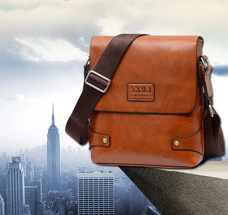 Mens Faux Leather Messenger Bag - Awesome Imports - 4
