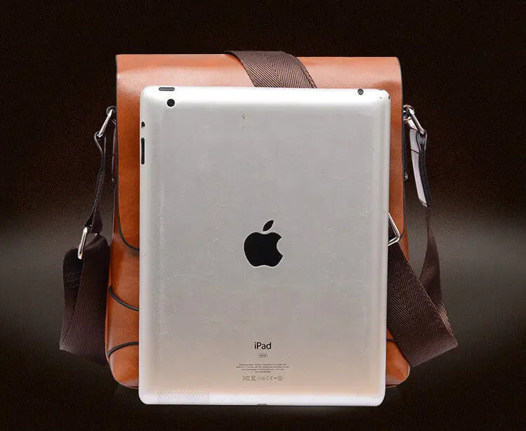 Mens Faux Leather Messenger Bag - Awesome Imports - 5