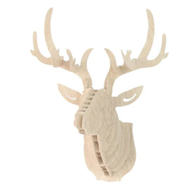 MiHuis 3D Wooden Deer Head Awesome Imports