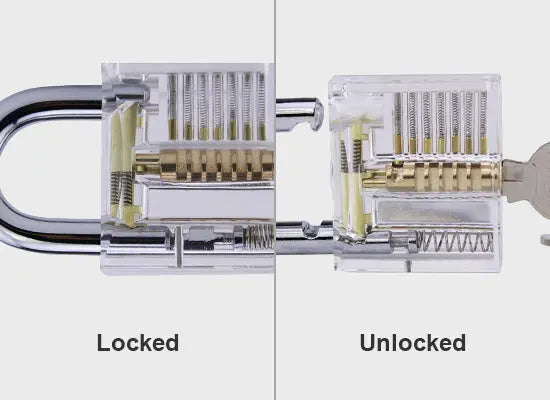 Mihuis Lock Pick Tool Set with Transparent Practice Padlock Awesome Imports