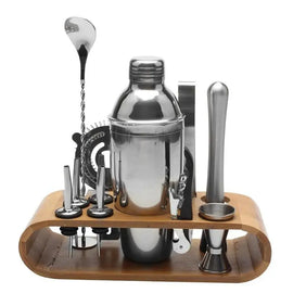 Mihuis Mixologist Cocktail Bar Set with Wooden Stand Mihuis