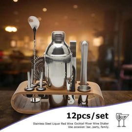 Mihuis Mixologist Cocktail Bar Set with Wooden Stand Mihuis