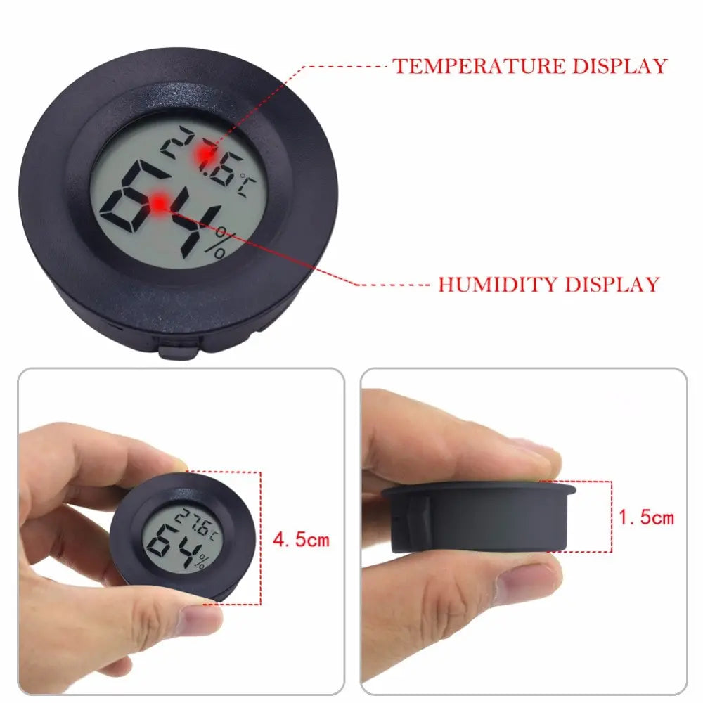 Mihuis SR Digital LCD Thermometer Hygrometer Electronic Temperature Meter - Black Techme