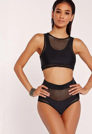 Missguided Mesh Detail Bikini Bottom Missguided