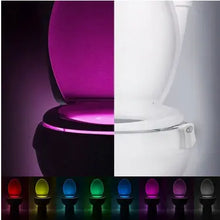 Load image into Gallery viewer, Motion Activated Toilet Night Light 8 Color Changing Led Toilet Seat Light Awesome Imports