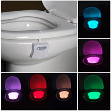 Load image into Gallery viewer, Motion Activated Toilet Night Light 8 Color Changing Led Toilet Seat Light Awesome Imports