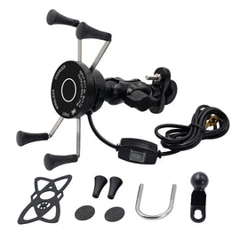 Motolab Motorcycle Phone Mount With Wireless Charging Waterproof Cellphone Holder Awesome Imports