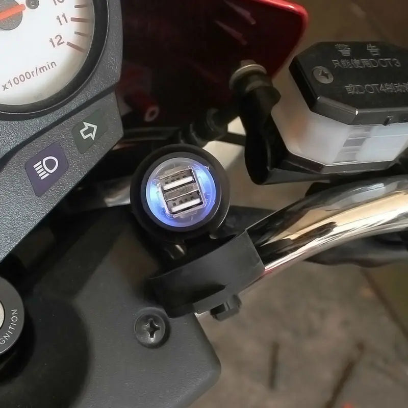 NLWing Waterproof 12V Dual USB Motorcycle Charger Socket Awesome Imports