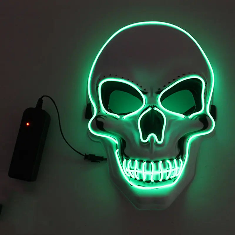 Neon LED Skull Mask - Green Awesome Imports