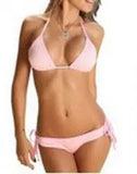 Pink Halter Neck Bikini