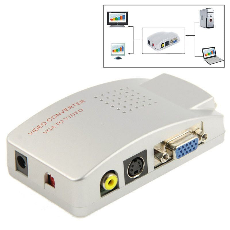 VGA to Video S-Video / PC to TV (VGA to AV ) Converter Box - Awesome Imports