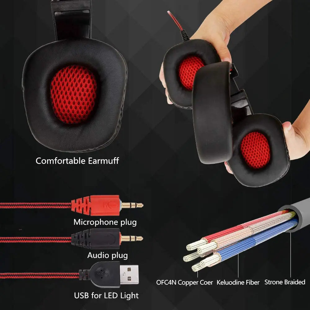 SY860MV Gaming Headset 3.5mm Wired Noise Canceling Headphone with Mic Awesome Imports