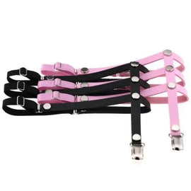 Sexy Faux Leather Garter Belt Pair - Awesome Imports - 2