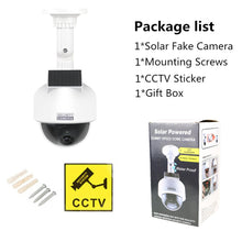Load image into Gallery viewer, Techme Round Dome Solar Powered Dummy Fake IP Camera