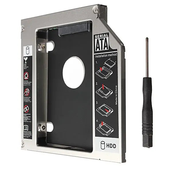 Techme Aluminum Universal SATA 2nd HDD Caddy 12.7 mm 2.5" Case Hard Drive Enclosure Techme