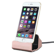 Load image into Gallery viewer, Techme Rose Gold Charge &amp; Sync Dock Station with Lightning Connector for iPhone Awesome Imports