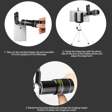 Load image into Gallery viewer, Universal 20X Zoom Telephoto Lens External Mobile Phone Camera Lens w/Clip Awesome Imports