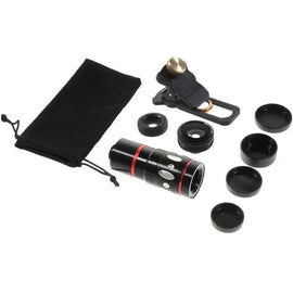Universal 4-in-1 Smartphone Lens Kit - Black Shopinc
