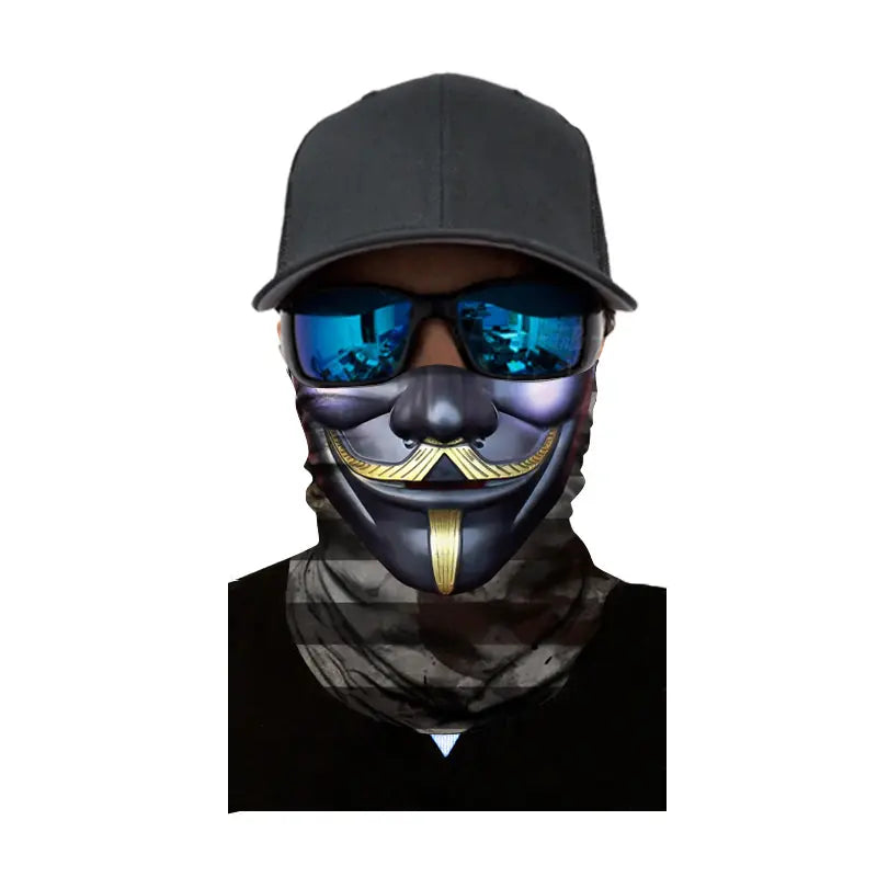 V for Vendetta Gold Motorcycle Neck Warmer Balaclava Scarf Shopinc