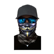 Load image into Gallery viewer, V for Vendetta Gold Motorcycle Neck Warmer Balaclava Scarf Shopinc