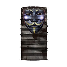 Load image into Gallery viewer, V for Vendetta Gold Motorcycle Neck Warmer Balaclava Scarf Shopinc