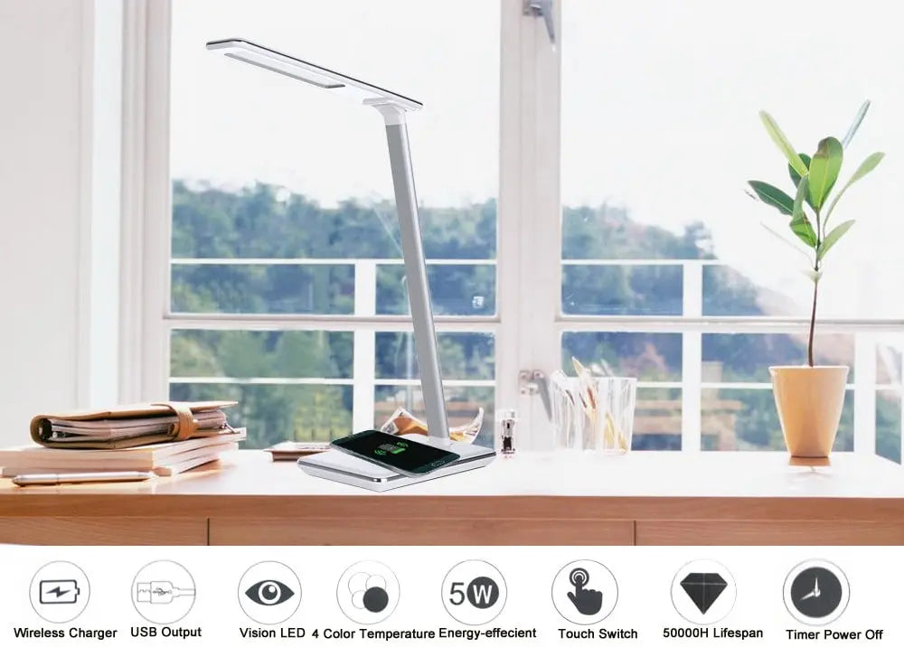 WD102 LED Lamp with Wireless Charger Awesome Imports