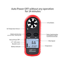 Load image into Gallery viewer, Wintact WT816 Handheld Wind Speed &amp; Digital Air Temperature Anemometer Meter Awesome Imports