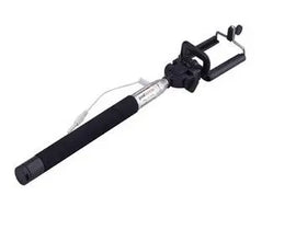 Wired Selfie Stick with Mini Self-Portrait Monopod - Black Awesome Imports