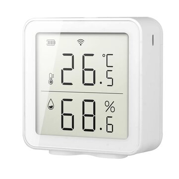 Tuya WIFI Temperature Humidity Smart Sensor Clock Digital Display Remote Control Thermometer Support Alexa Google Assistant