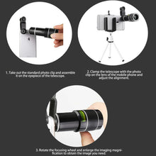 Load image into Gallery viewer, Universal 20X Zoom Telephoto Lens External Mobile Phone Camera Lens w/Clip