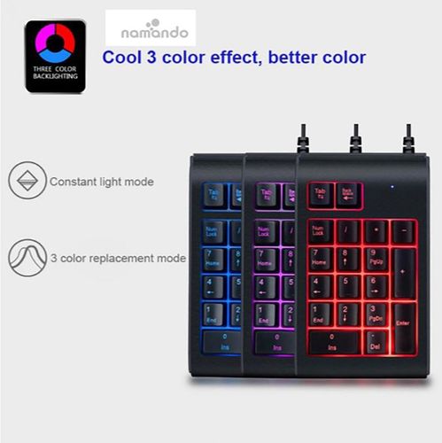 3 Color Backlit Numeric Keypad
