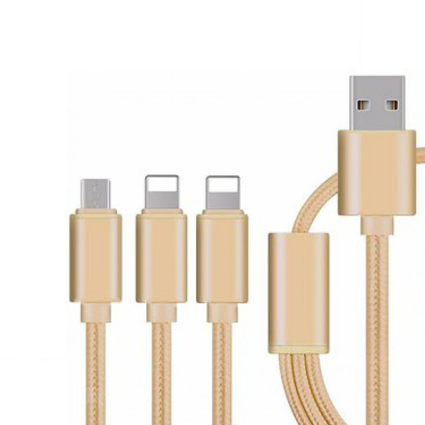Ciyocorps 3-in-1 Combination Charger USB Cable for iOS & Android