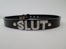Load image into Gallery viewer, Genuine Leather Collar with words SLUT