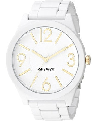 Nine West Women's NW/1678WTWT Matte White Rubberized Bracelet Watch - Awesome Imports - 2