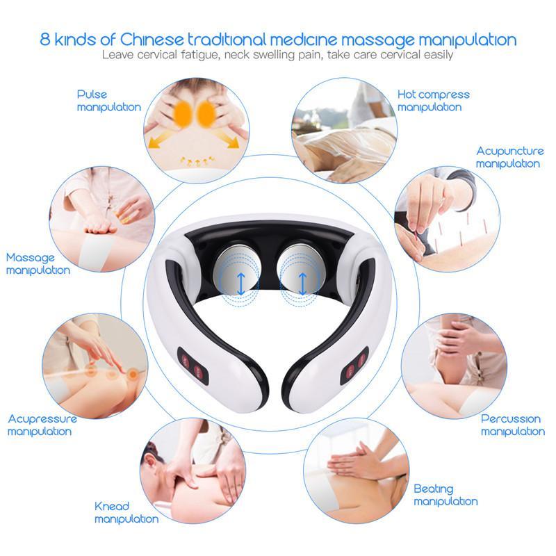 Techme HX-5880 Electric Pulse Back and Neck Massager & Pain Relief Tool