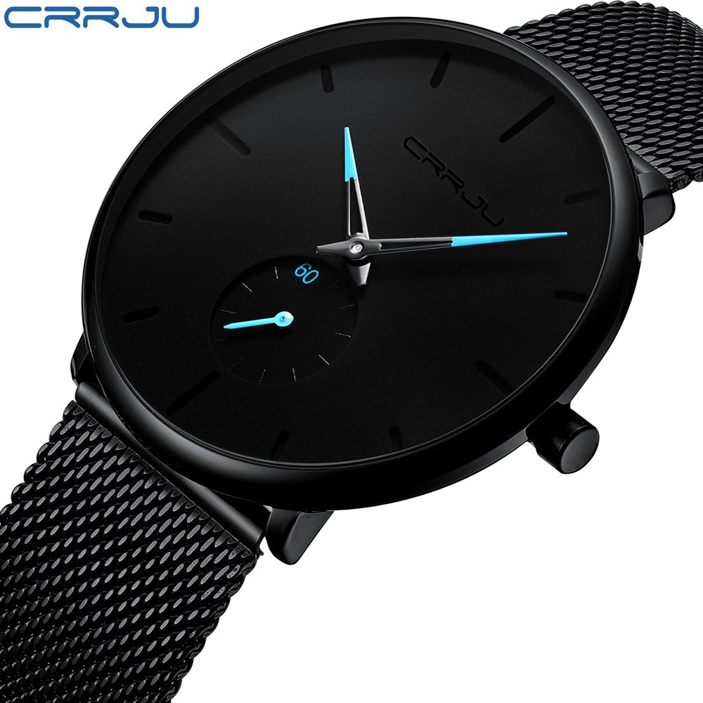 Crrju Top Brand Luxury Watches Men Stainless Steel Ultra Thin Watches Men Classic Quartz Men's Wrist Watch Relogio Masculino