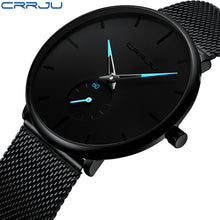 Load image into Gallery viewer, Crrju Top Brand Luxury Watches Men Stainless Steel Ultra Thin Watches Men Classic Quartz Men&#39;s Wrist Watch Relogio Masculino