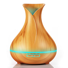 Load image into Gallery viewer, 400ml Aroma Essential Oil Diffuser Ultrasonic Air Humidifier with Wood Grain 7 Color Changing LED Lights for Office Home