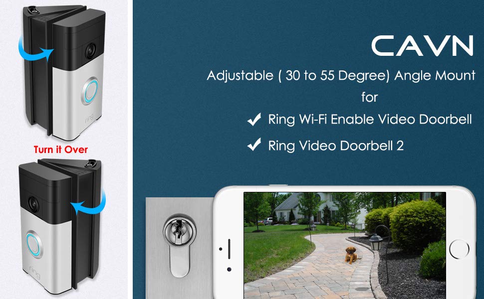 Cavn Adjustable (30 to 55 Degree) Angle Ring Wi-Fi Doorbell Mount