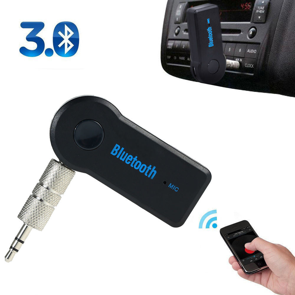 Bluetooth 3.5mm Audio Receiver Adapter with Hands Free Microphone A2DP - Awesome Imports - 3