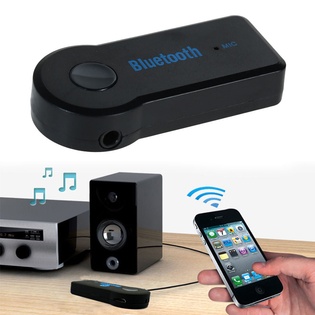 Bluetooth 3.5mm Audio Receiver Adapter with Hands Free Microphone A2DP - Awesome Imports - 1