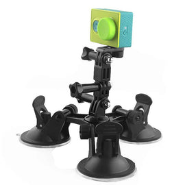 Techme Triple Suction Cup Mount for Xiaomi Yi Go Pro Hero 6 5 4 3 3+