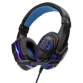 Soyto SY830MV Wired 3.5mm Stereo LED Backlit Gaming Headphone w/Mic (Blue)