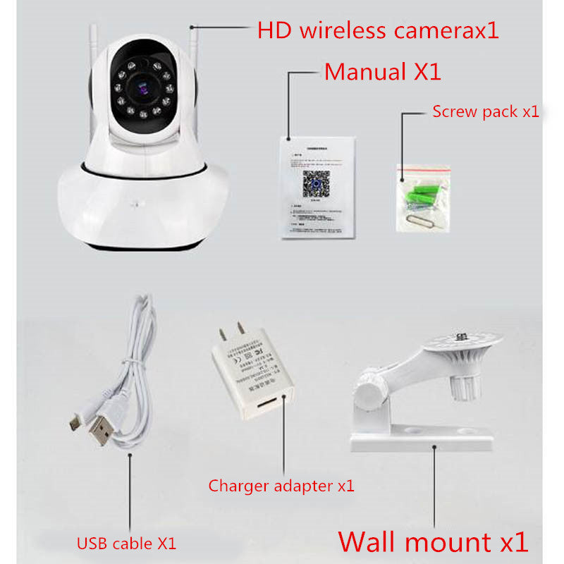 Techme HD 720P IP Camera Wi-Fi CCTV Cam with QR Code